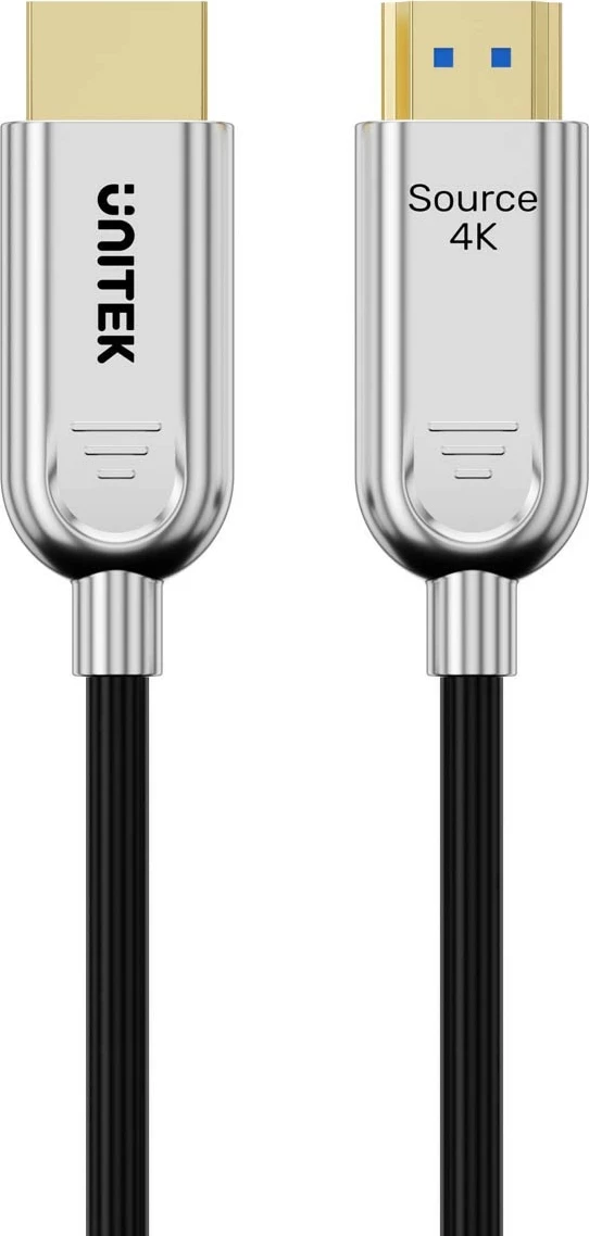 Optični HDMI kabel Unitek 2.0 AOC 4K 60Hz 60 m, srebrno-črn