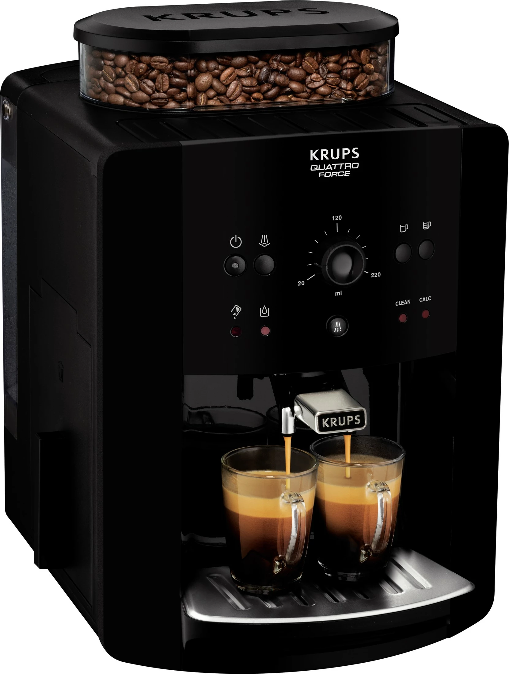 Avtomatski aparat za kavo Quattro Force, Krups, 260 g, črn