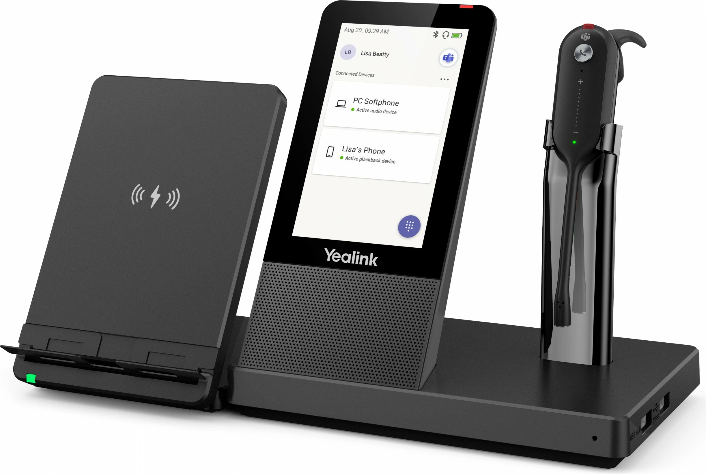 Brezžične slušalke za pisarno/call center Yealink WH67, črne