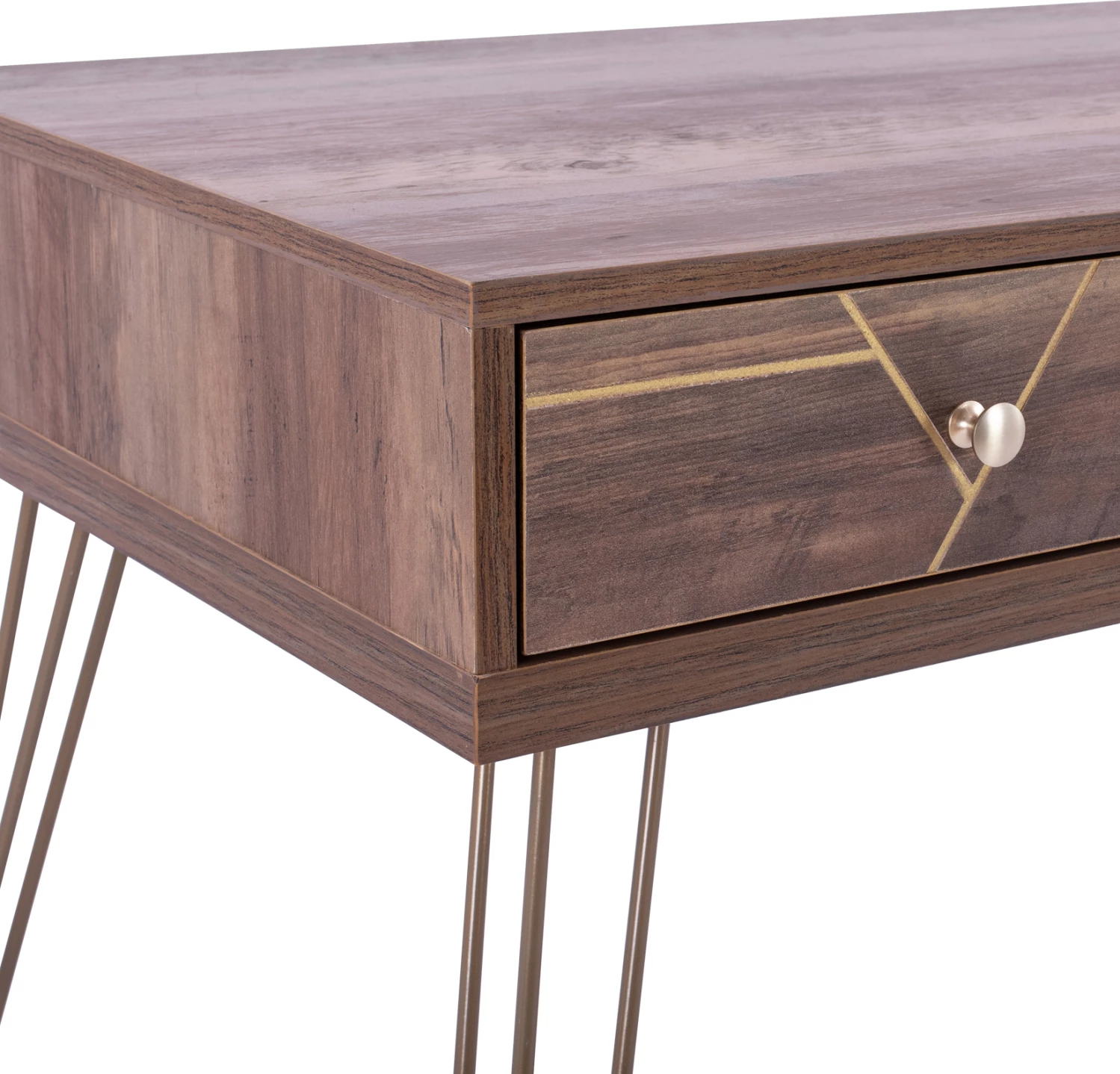 Konzola Kaitlyn FH8653 oreh z zlatom 120x55x79,5 cm