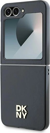 Ovitek za Samsung Galaxy Z Flip 6, DKNY, eko usnje, črn