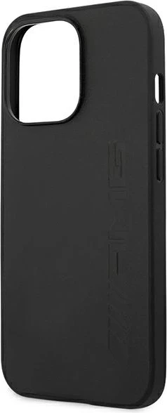 Usnjena zaščitna prevleka za iPhone 14 Pro Max 6,7", Mercedes AMG AMHCP14XDOLBK, črna