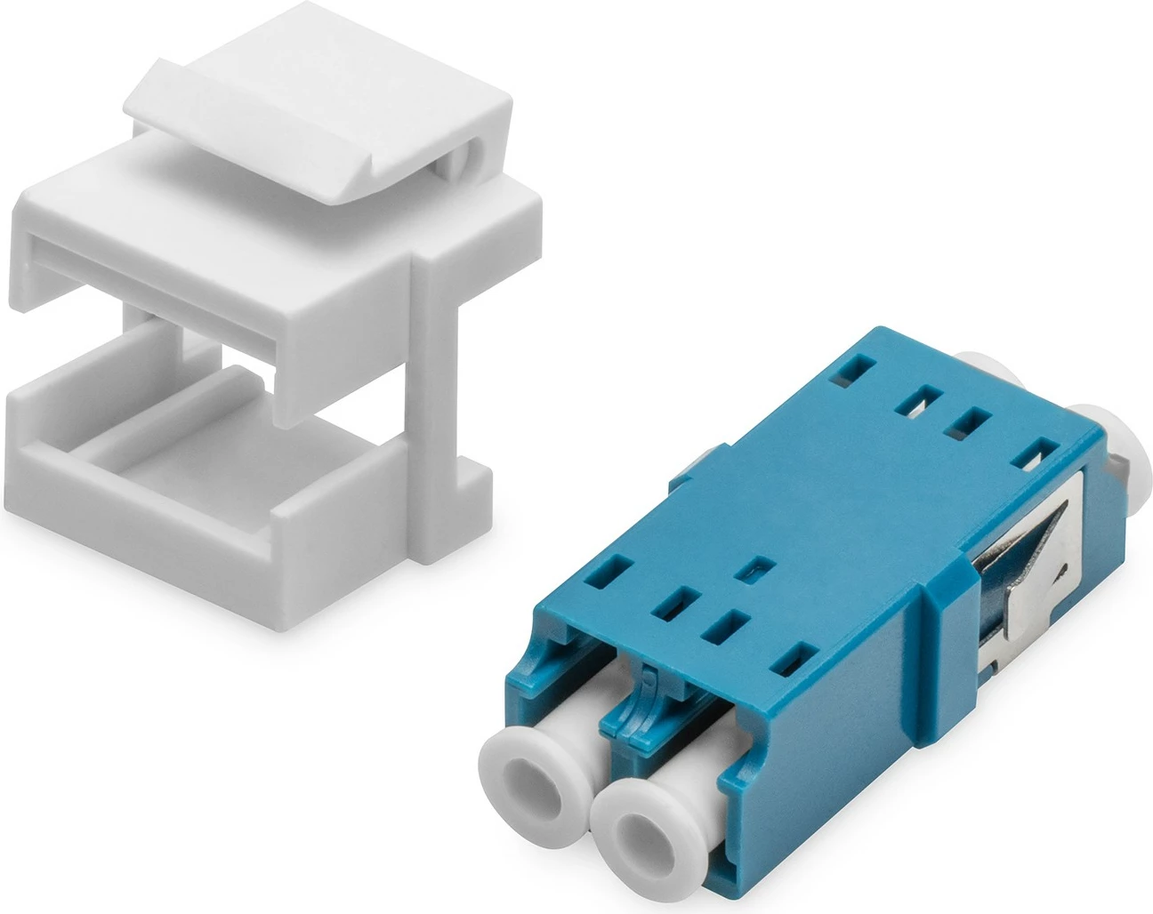 Optični adapter LC/LC, Digitus, Keystone, duplex, plastika, OS2, 22 mm, moder