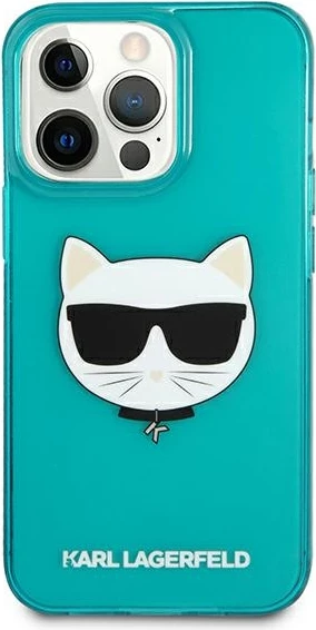 Ovitek za iPhone 13/13 Pro, 6,1", Choupette Head, Karl Lagerfeld KLHCP13LCHTRB, moder z bleščicami