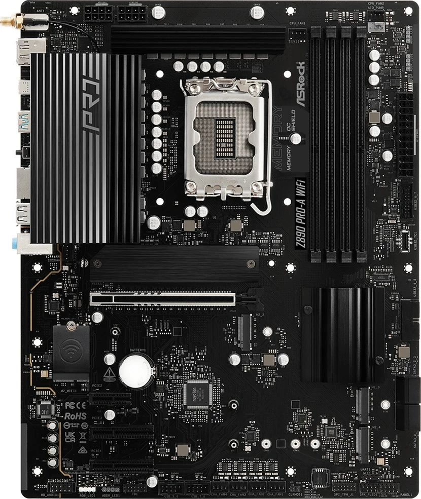Matična plošča Asrock Z890 Pro-A WiFi, Socket 1851, ATX, Wi‑Fi 6E, Bluetooth 5.3, črna