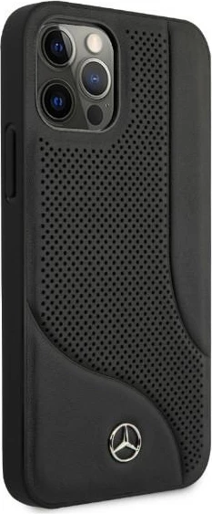 Ovitek za iPhone 12 Pro Max, naravno usnje, črn, Mercedes MEHCP12LCDOBK