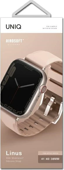 Silikonski pašček za Apple Watch, UNIQ Linus, 38/40/41 mm, roza
