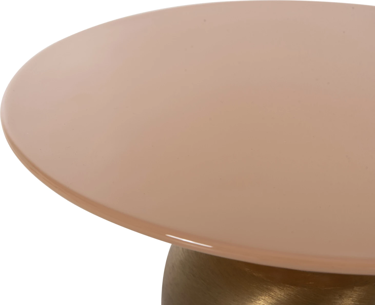 Pomožna miza PATNA FH4235.08 kovinska v topli roza (losos)-zlati barvi Φ40,5x43Hcm