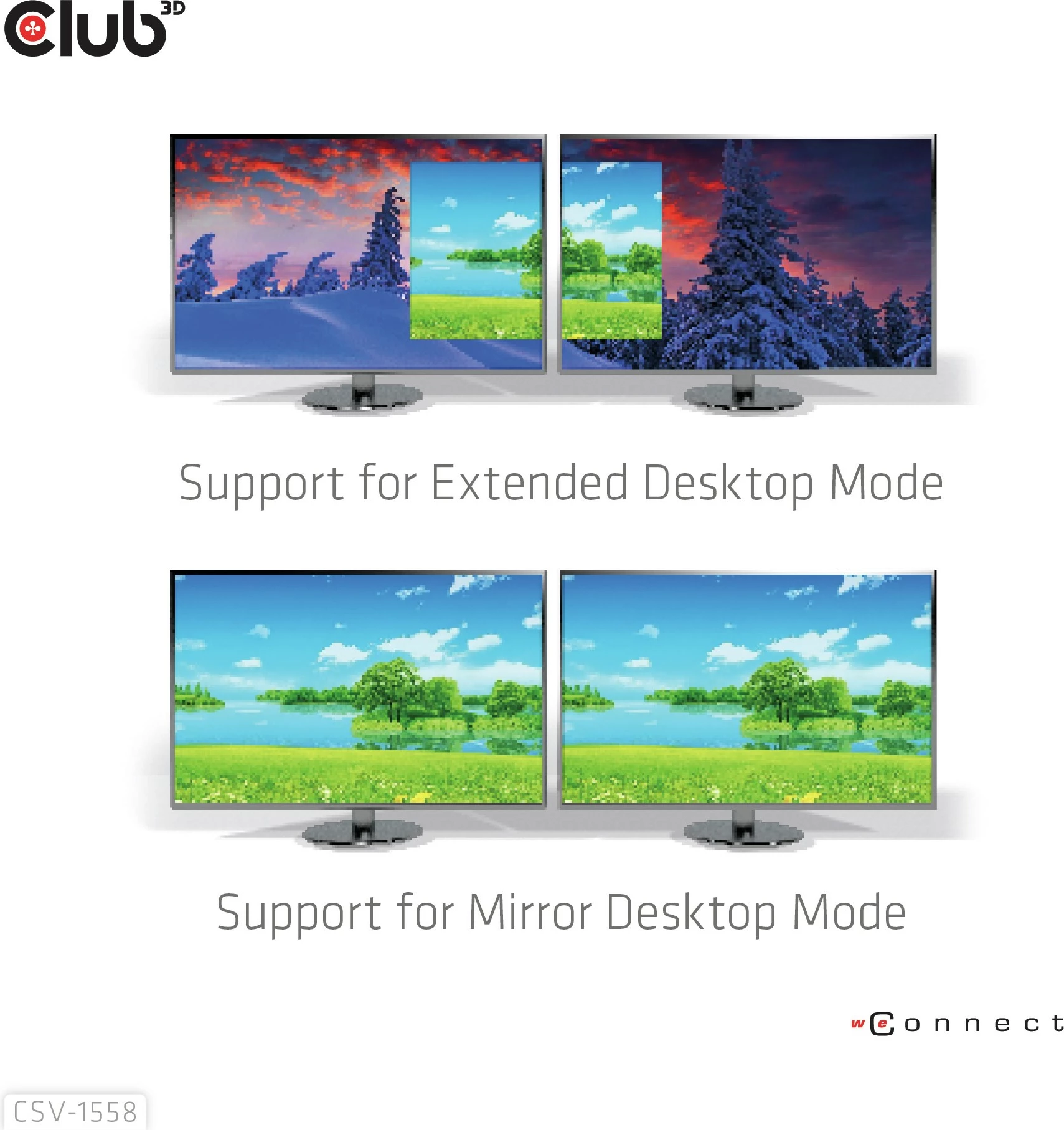 Adapter USB Type-C na 2x HDMI, 4K60Hz, 100W PD, Club3D, črn