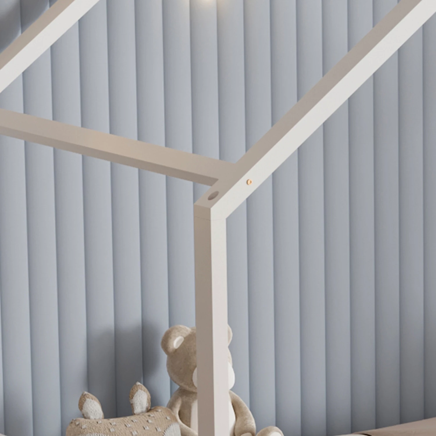 Postelja za otroke Klarice FH680.03 t.Montessori - 2 predala - masivni borov les v beli barvi - 190x90 cm