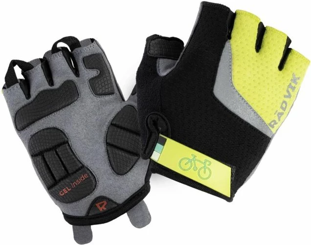 Kolesarske rokavice za otroke, Radvik Runde Jr, črne in rumene