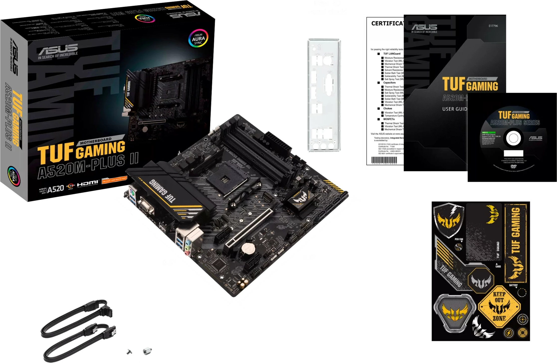 Plošča ASUS TUF GAMING A520M-PLUS II, AMD, Socket AM4, DDR4-SDRAM, 128 GB