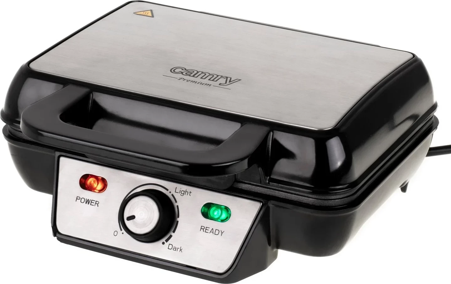 Aparat za vaflje Camry CR 3046, 2 vaflja, srebrno-črn