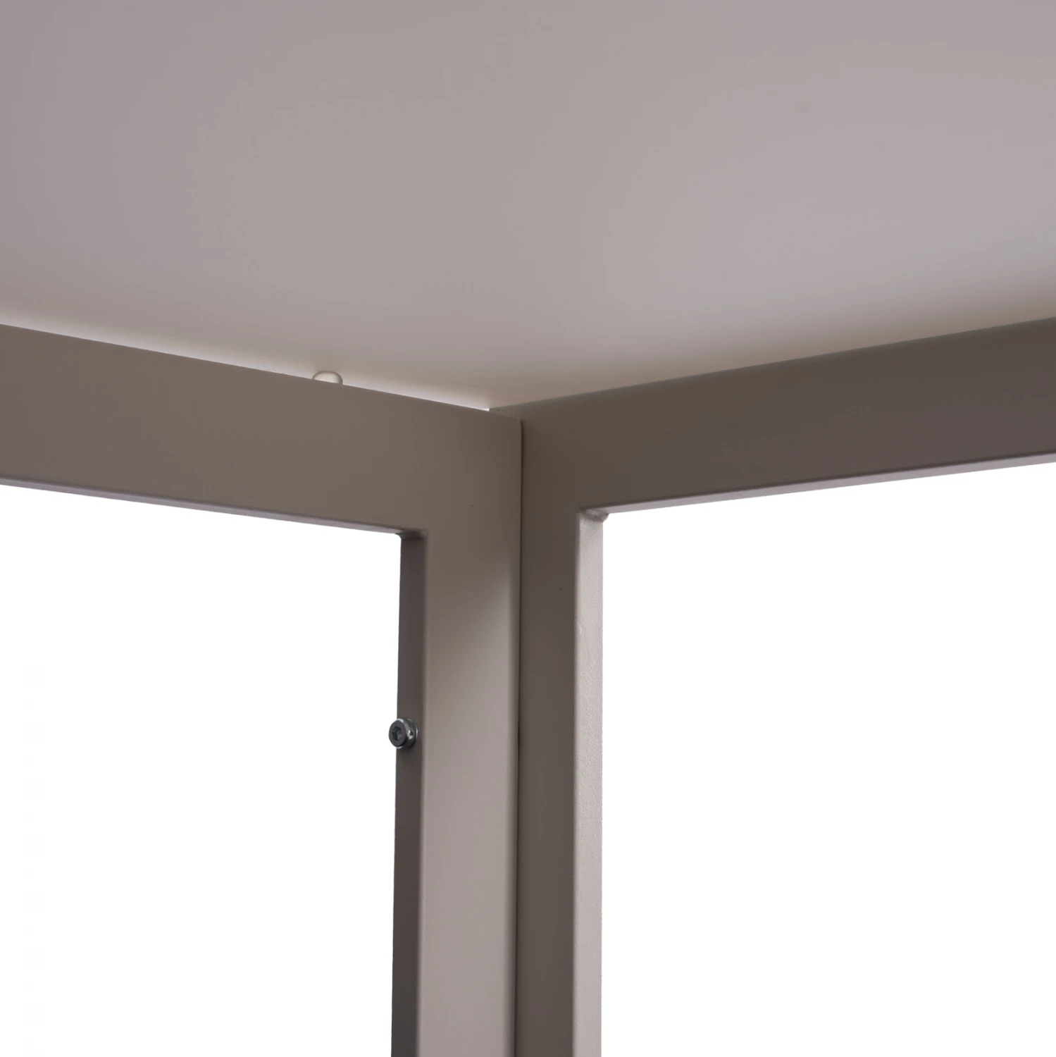 Kovinska miza ledeno bela s steklom FH5767.03 150X90Χ75cm