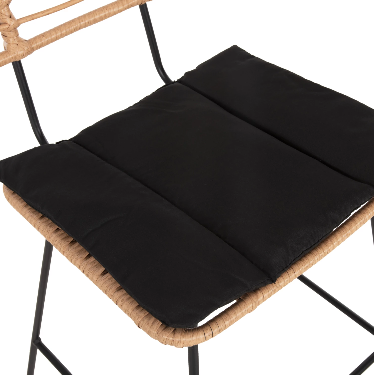 Barski stol Allegra FH5455.11 kovina in blazina črna-pletena bež 56x59x116.5Hcm