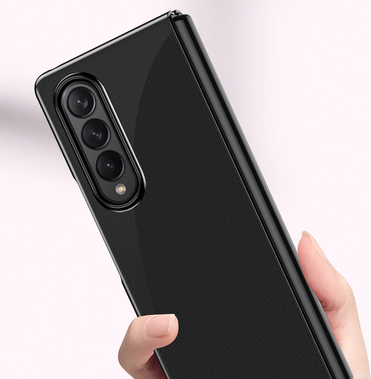 Zaščitna prevleka Hurtel Plating Case za Samsung Galaxy Z Fold 4, PC, kovinska okvirna, rožnata