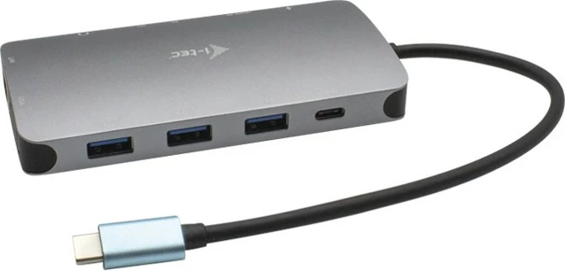 Prenosni kovinski dok I-Tec Metal USB-C Travel Nano Dock, HDMI/VGA, LAN, Power Delivery 100W, srebrn