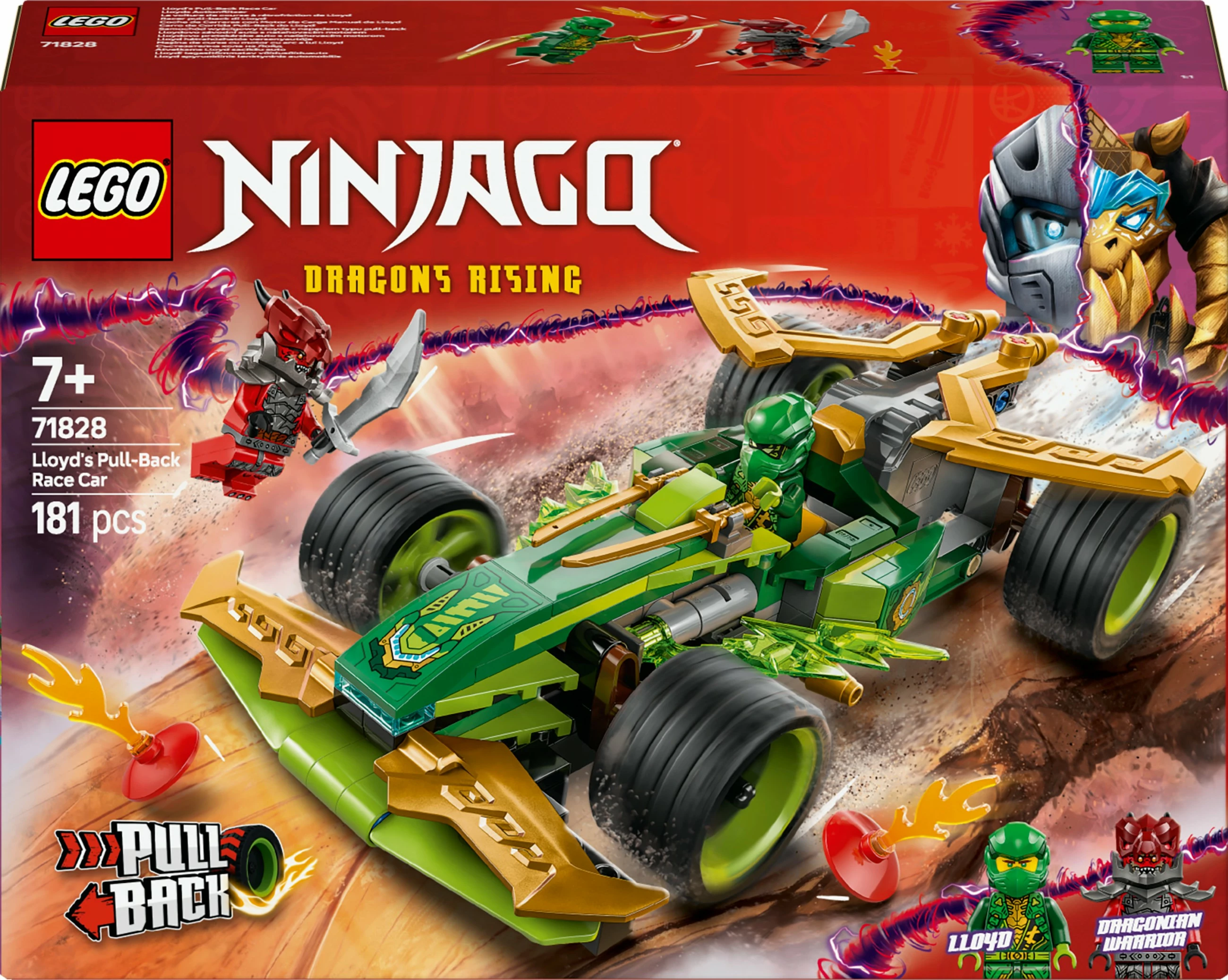 Gradbeni set LEGO Ninjago Lloyd’s Actionflitzer 71828, 181 kosov, večbarven