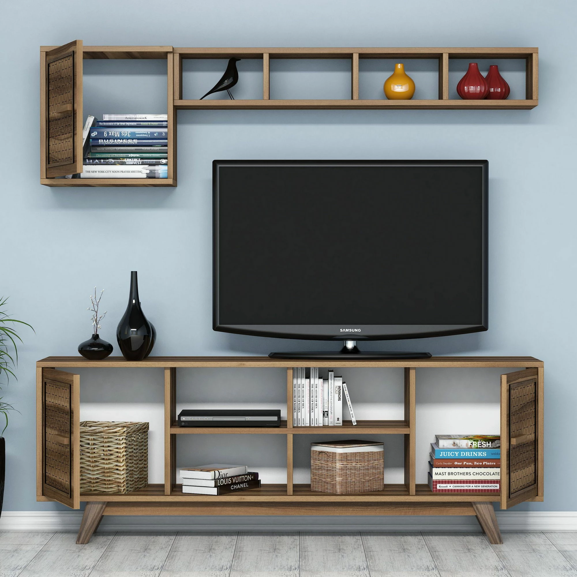 Set pohištva za dnevno sobo, oreh, Ayla, Hanah Home