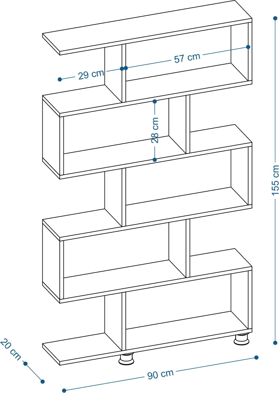 Polica za knjige, Hanah Home Nilüfer, hrast