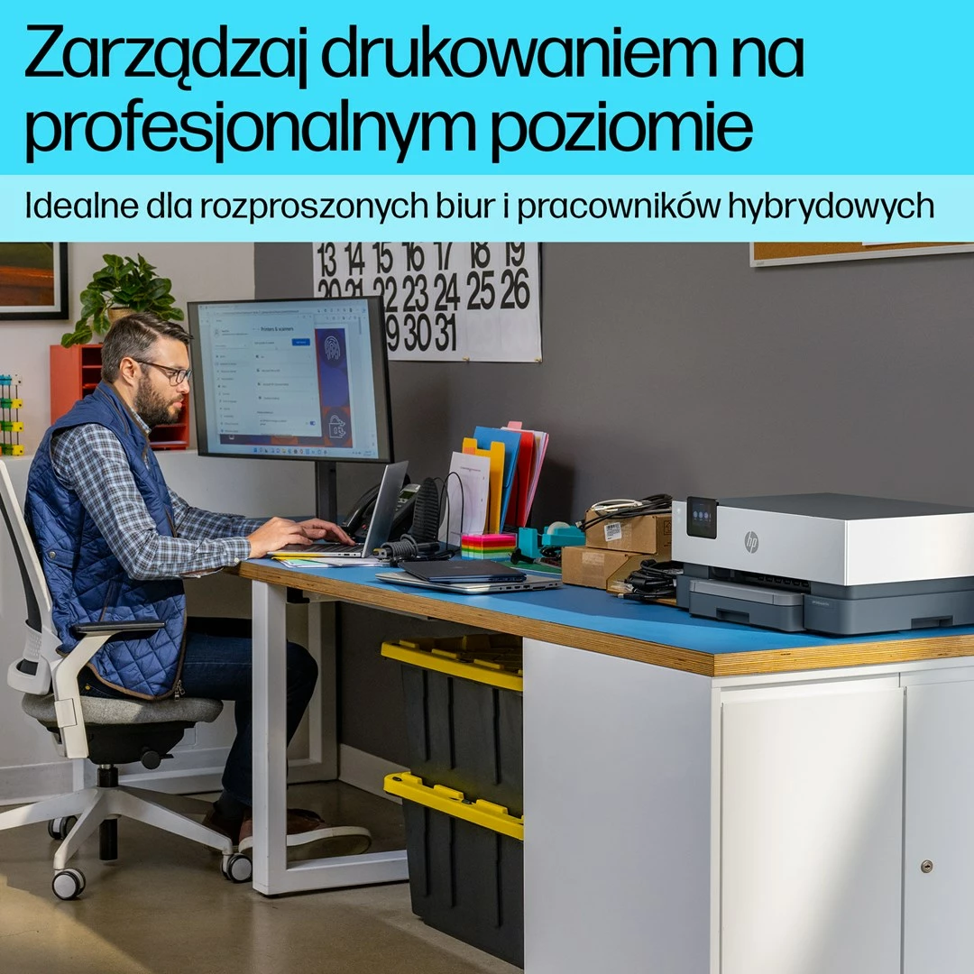 Barvni tiskalnik HP OfficeJet Pro 9110b brezžičen, dvostranski tisk, siva