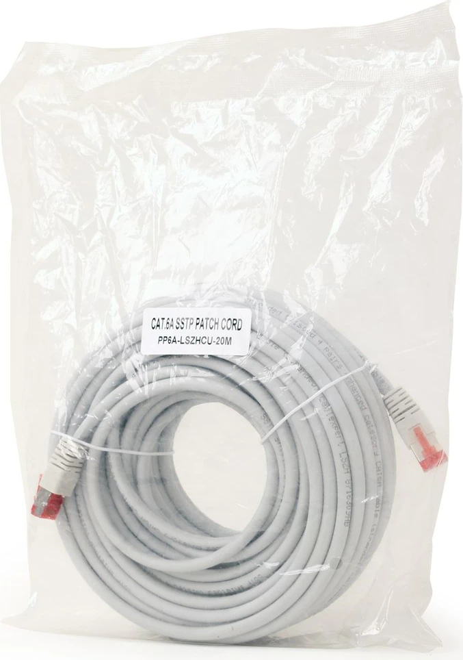 Omrežni kabel Cat6a Gembird PP6A-LSZHCU, 20 m, siva