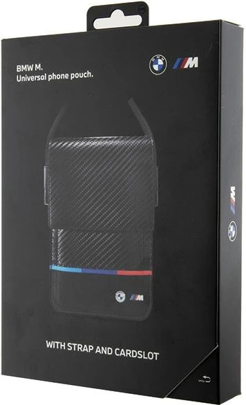 Torba denarnica BMW Carbon Tricolor Line, za telefon, črna