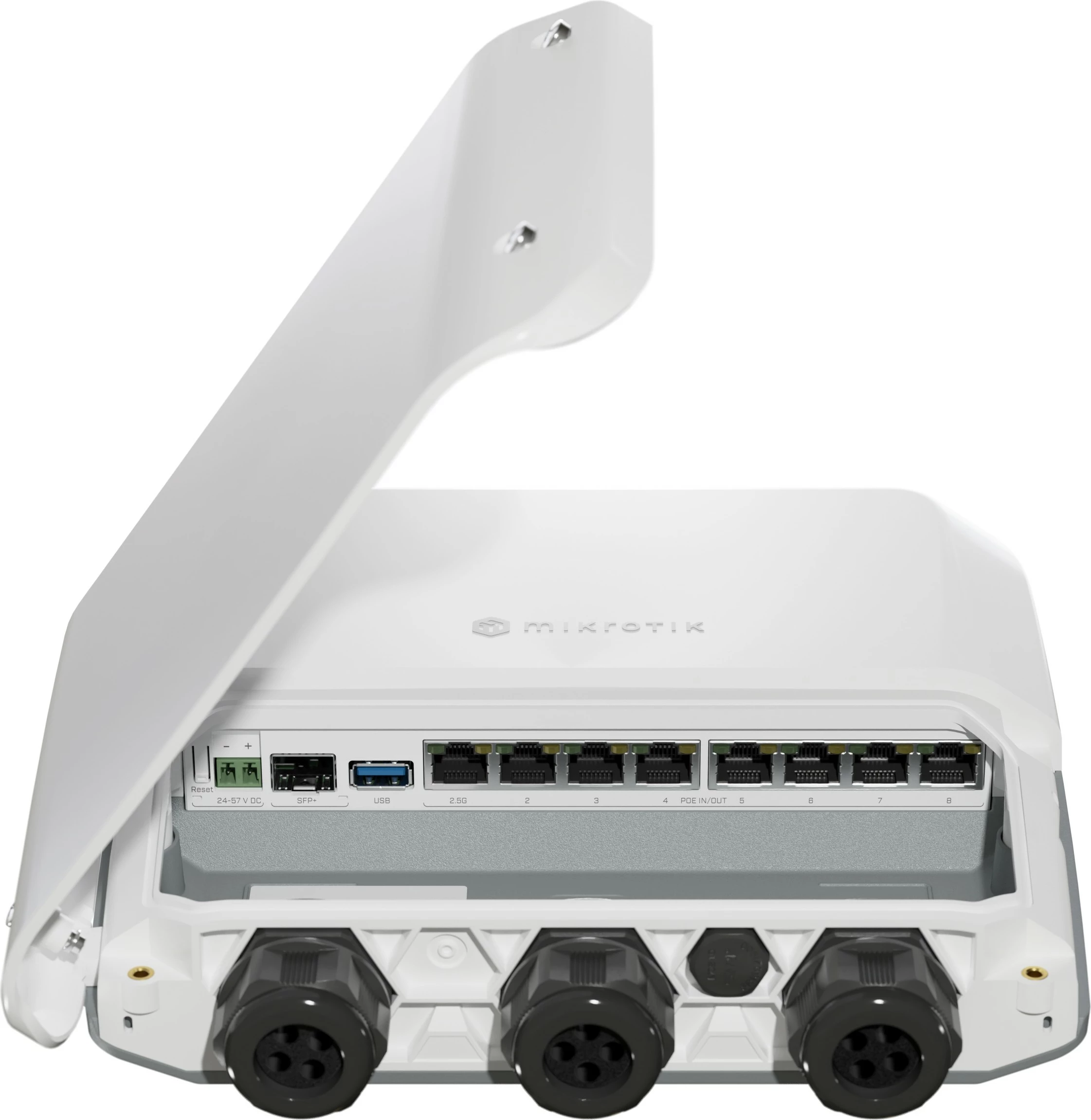 Zunanja naprava za povezovanje MikroTik RB5009UPr+S+OUT, 2.5 Gigabit Ethernet, Gigabit Ethernet, bela