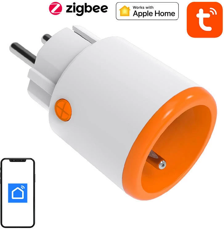 Pametna vtičnica Zigbee, Neo NAS-WR15BH, za Apple HomeKit, Google Home, Alexa, Tuya, bela-oranžna