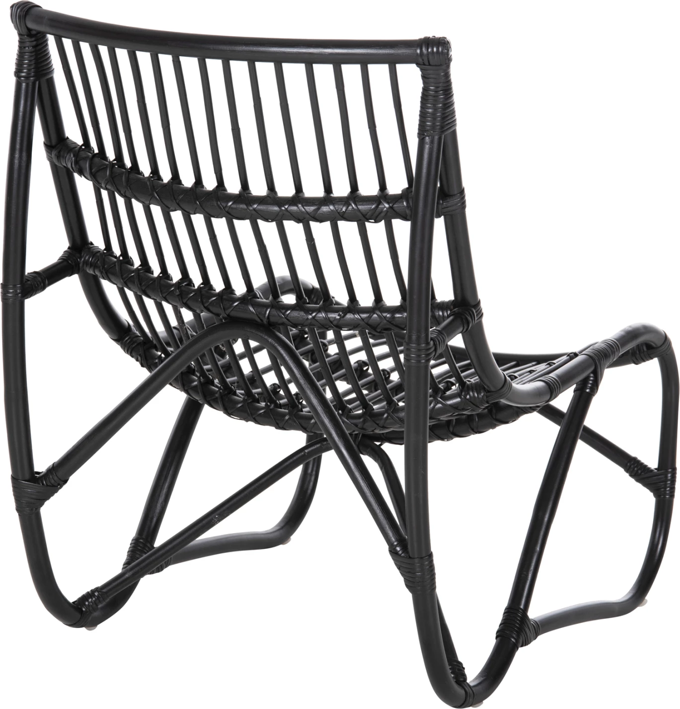 Stol GRINN FH9815.02 iz ratan palic v črni barvi 56.5x73.5x79.5H cm