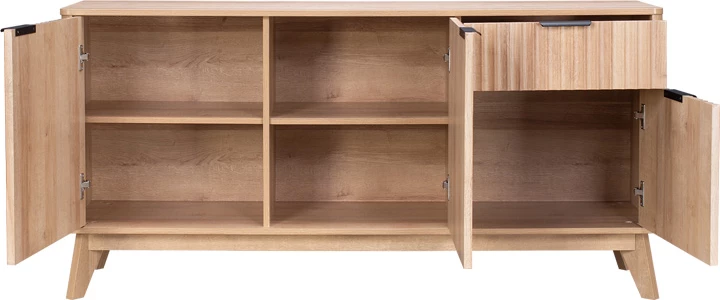 Bufet iz MDF z naravnim tonom Hamea, 150x39,5x73 cm