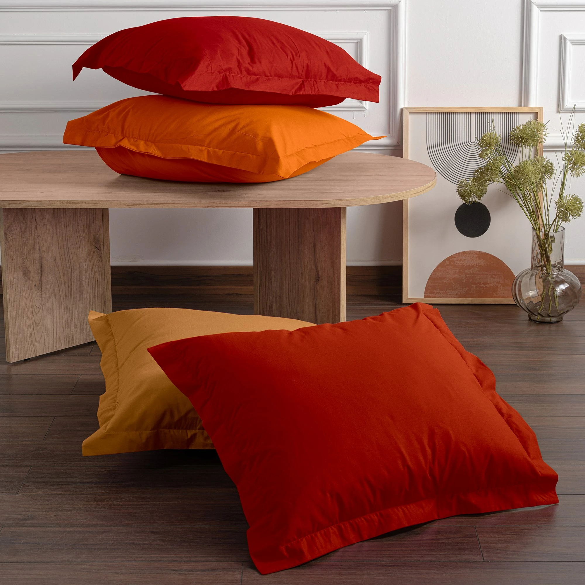 Prevleke za blazine Oxford, komplet (2 kosa) L'Essentiel Linge de Maison, oranžna, 50 x 70+5 cm