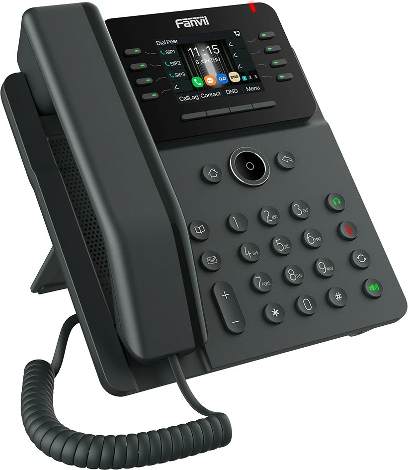IP telefon z Wi‑Fi, 12 linij, 1000 stikov, Fanvil V62W, črn