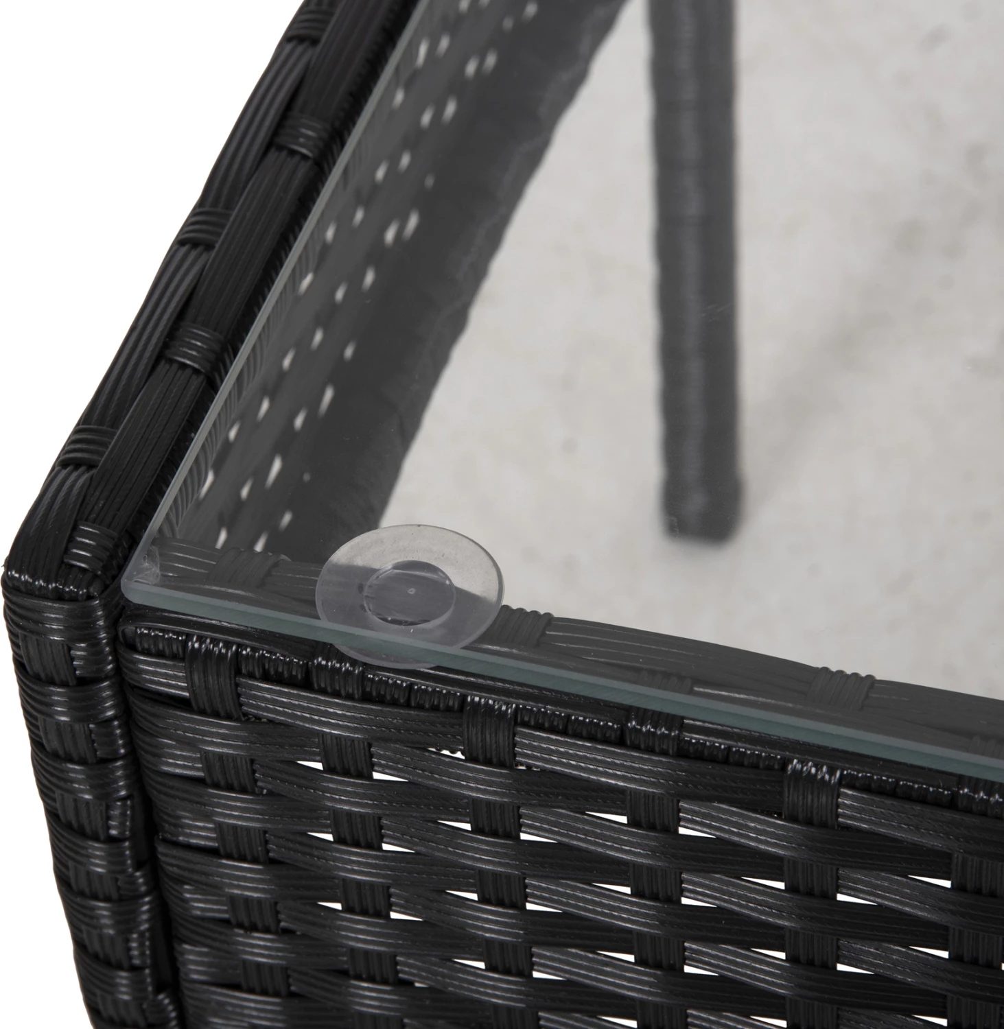 Zunanji lounge set 4 kosov STASIA FH6089.04 sintetični ratan v črni barvi - blazine v bež barvi