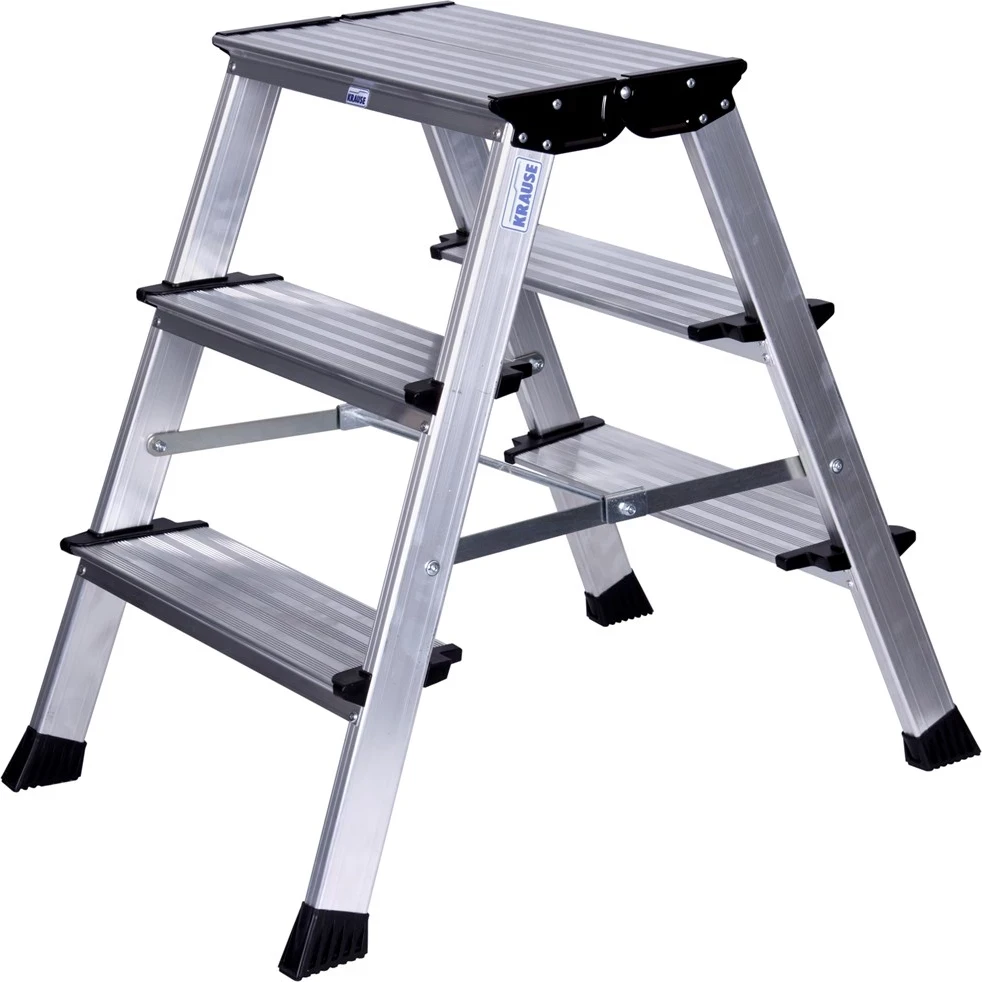 Delovna lestev Krause, 3-nivojska, srebrna