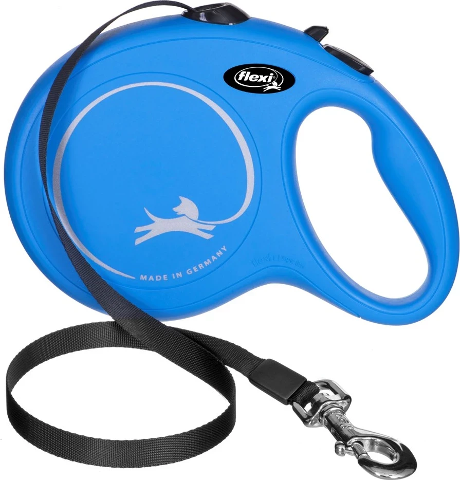 Litar kontrolni za pse Flexi, 8 m, moder