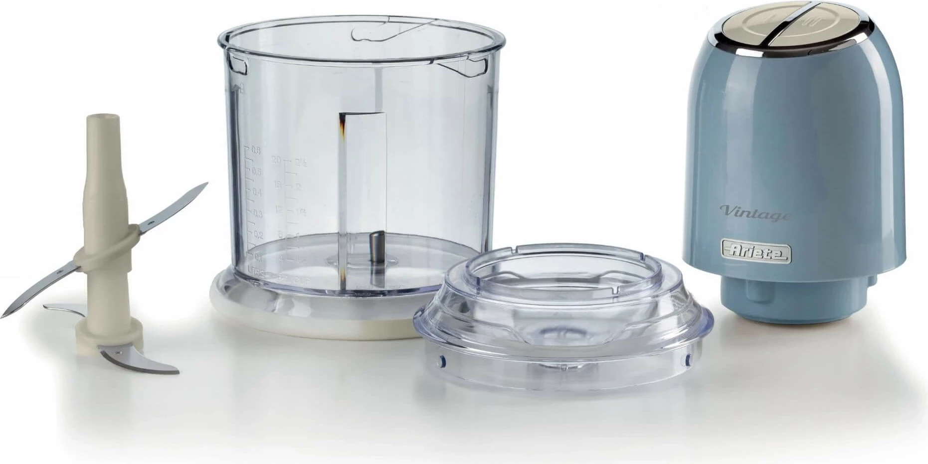 Rahljalnik / sesekljalnik s retro dizajnom Ariete Vintage 0438, 600 ml, 400 W, nebeško moder