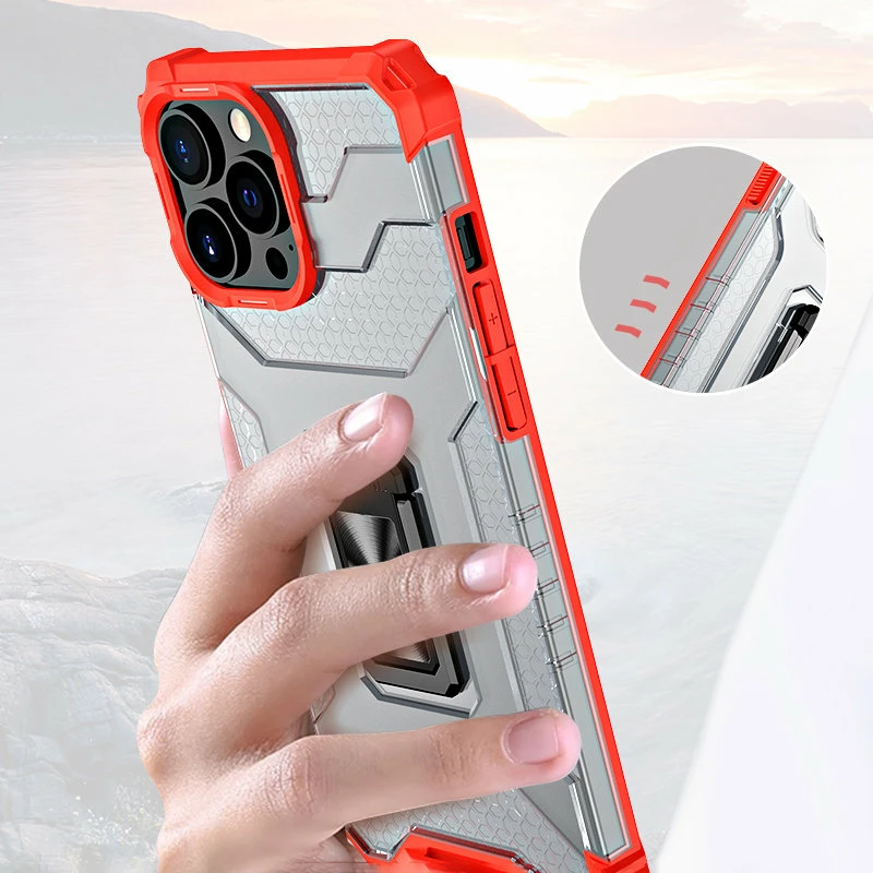Ovitek za telefon Crystal Ring Case Hurtel za iPhone 13 Pro Max, z stojalom, zelen