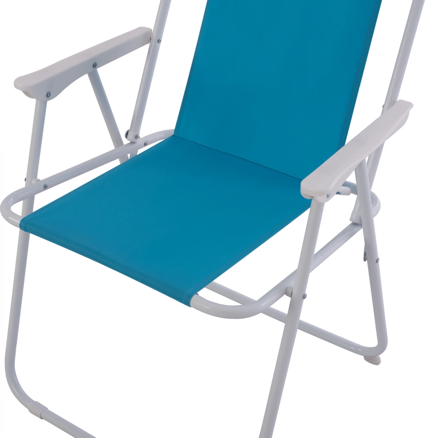 Plažni stol z visokim naslonom Zložljiv svetlo moder FH5148 Kovinski