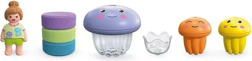 Komplet vodnih igrač, Playmobil Junior Aqua 71439, pisana družina meduz, 9 kosov