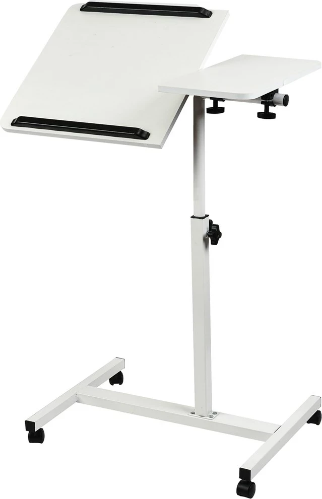 Mobilna miza za prenosnik, Maclean MC-121 W, nastavljiva višina 59–89 cm, bela