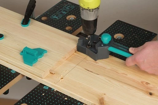 Merilec za trne Wolfcraft Dowelmaster, 4640000, za lesena spojena, črn