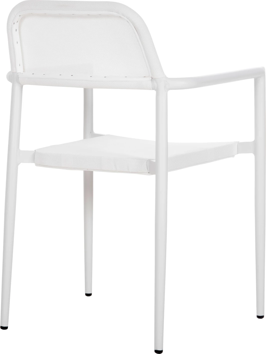 Aluminijast stol RONNY FH5998.02, belo ogrodje in bel textilene, 53x51x80 cm