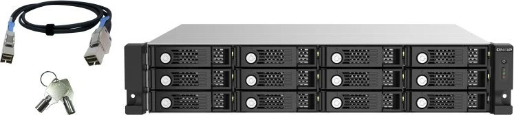 Ohišje za razširitev shrambnega prostora QNAP TL-R1220SEP-RP, 12 mest, 2U rackmount, SAS/SATA, črno/sivo