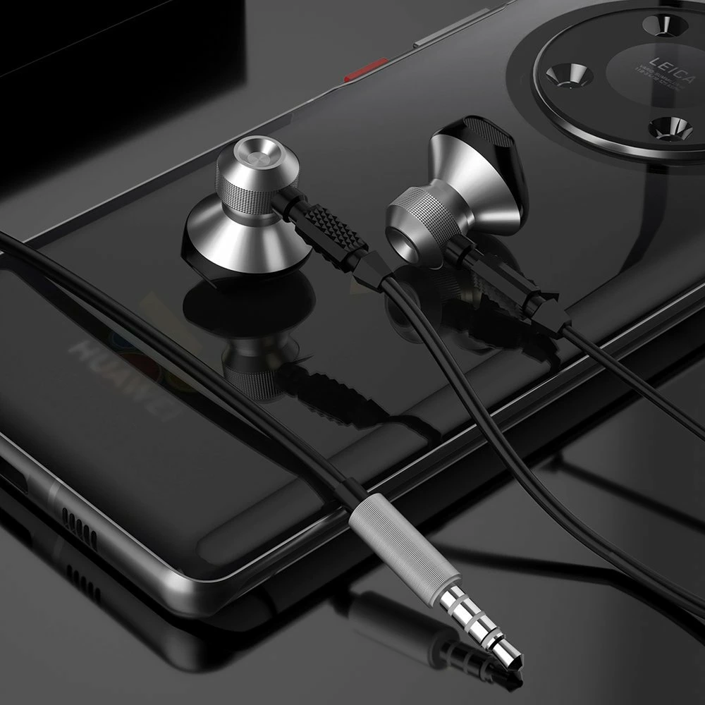 Slušalke z žico in-ear, mini jack 3,5 mm, kovinske, sive — Dudao X2C
