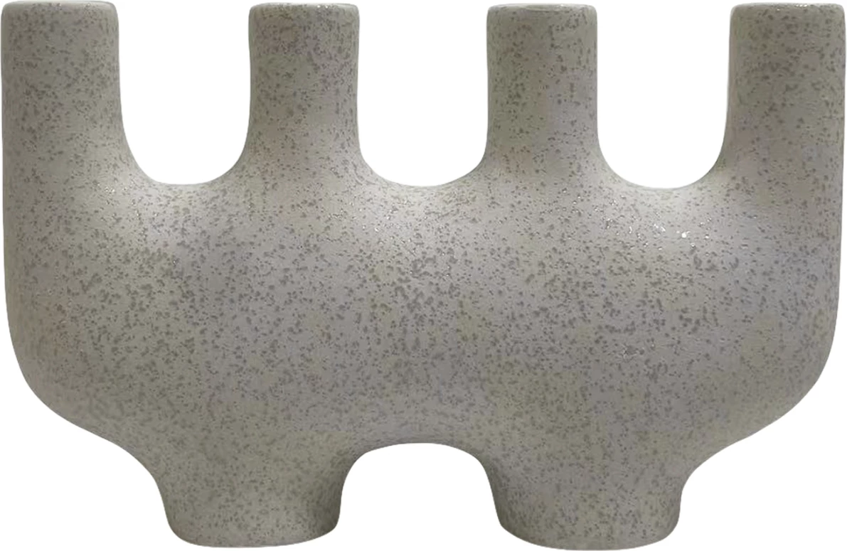 Keramična namizna dekoracija MANI FH4641.01 v beli barvi s kristalizacijo 21x6x13Hcm