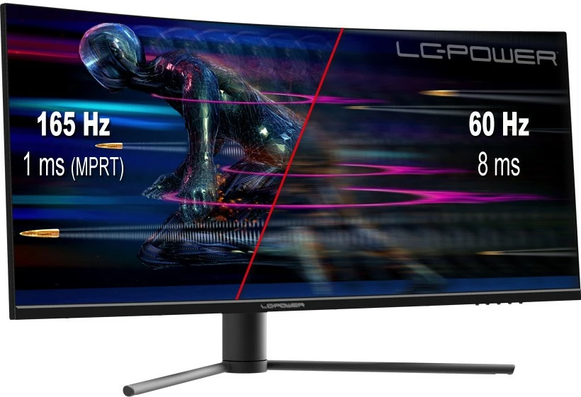 34" UltraWide Quad HD monitor LC-Power LC-M34-UWQHD-165-C, črn, rdeč