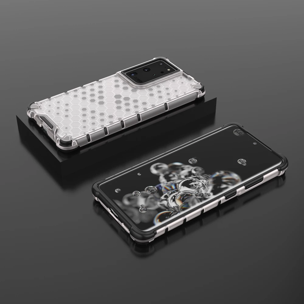 Ovitek Hurtel Honeycomb za Samsung Galaxy S22 Ultra, prozoren