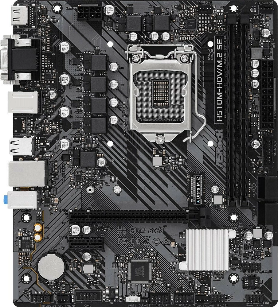 Matična plošča ASRock H510M-HDV/M.2 SE, LGA1200, micro ATX, črna
