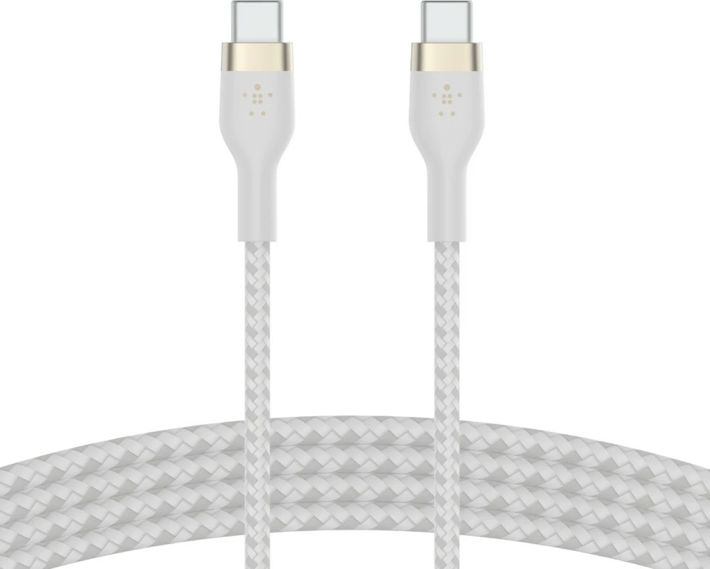 Kabel za hitro polnjenje Belkin BOOST↑CHARGE PRO Flex, 2 m, USB-C, USB 2.0, bel
